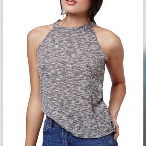 Topshop Mockneck Heather Gray Tank